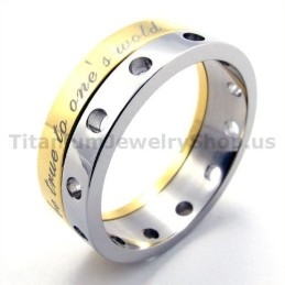 Anillo De Titanio Dorado