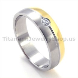 Anillo De Titanio Con Diamante