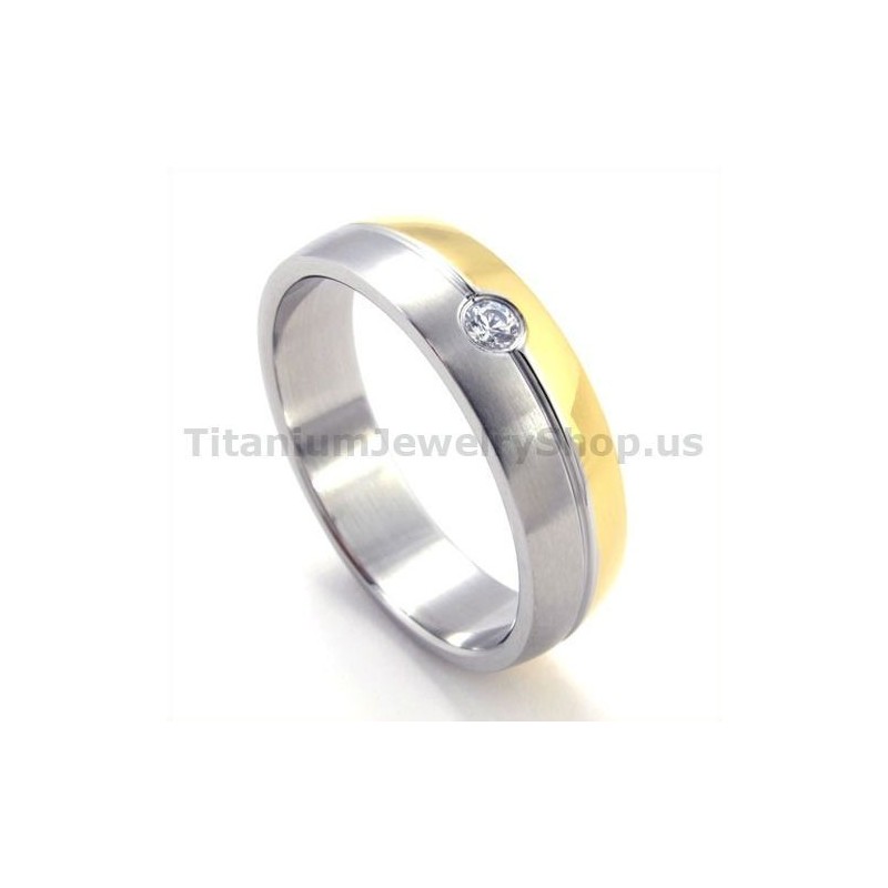 Anillo De Titanio Con Diamante