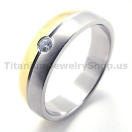 Anillo De Titanio Con Diamante