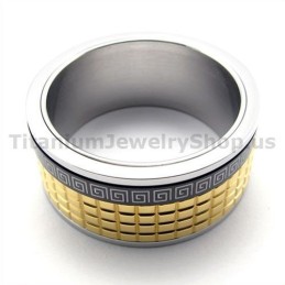 Anillo De Titanio Dorado