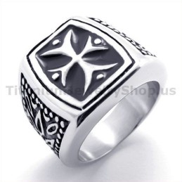 Anillo De Titanio Con Cruz