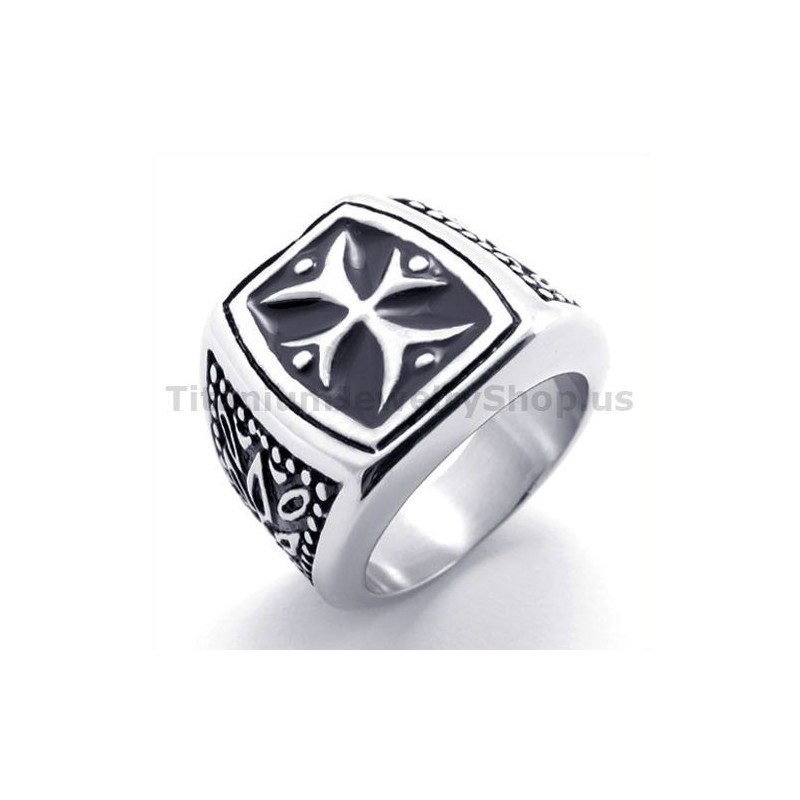 Anillo De Titanio Con Cruz