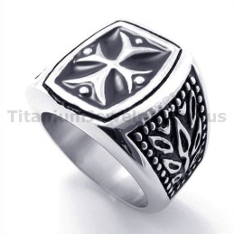 Anillo De Titanio Con Cruz