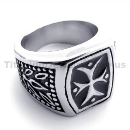 Anillo De Titanio Con Cruz