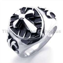 Anillo De Titanio Con Cruz