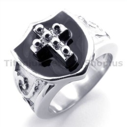 Anillo De Titanio Con Cruz