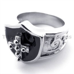 Anillo De Titanio Con Cruz