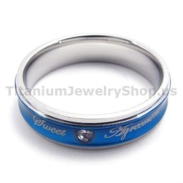 Anillo De Titanio Con Forma De Corazón Y Diamante