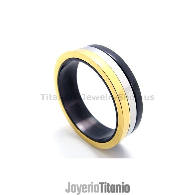 Anillo De Titanio De Tres Colores Anillo De Titanio De Tres Colores