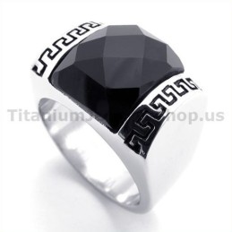 Anillo De Titanio Con Circonita