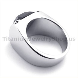 Anillo De Titanio Con Circonita