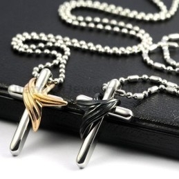 Colgantes De Titanio Con Alas De Ángel Y Cruz Para Enamorados, Regalo De San Valentín - Cadenas Gratis
