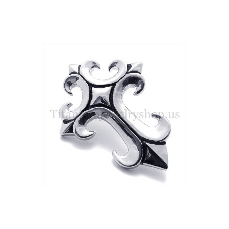 Colgante De Cruz De Titanio Puro Con Ancla Para Hombre