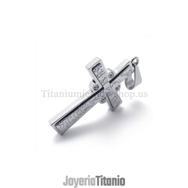 Colgante De Cruz De Titanio De Dos Capas Con Diamantes De Moda Colgante De Cruz De Titanio De Dos Capas Con Diamantes De Moda