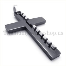 Colgante De Cruz De Titanio De Moda Para Hombre, Color Negro