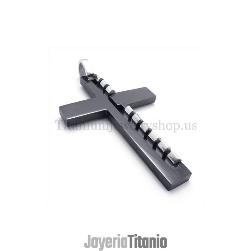 Colgante De Cruz De Titanio De Moda Para Hombre, Color Negro