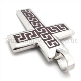 Colgante De Cruz De Titanio Para Hombre Con Diseño De Café