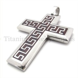 Colgante De Cruz De Titanio Para Hombre Con Diseño De Café