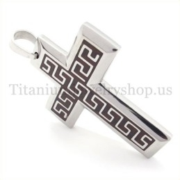 Colgante De Cruz De Titanio Para Hombre Con Diseño De Café