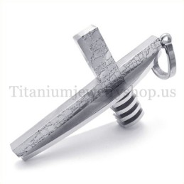 Colgante De Cruz De Titanio Para Hombre, De Plata Pura, Con Forma Asimétrica, A La Moda