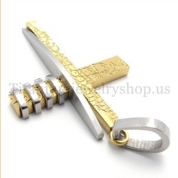 Colgante De Cruz De Titanio Para Hombre, De Moda, Con Forma Asimétrica, Dorado Y Plateado