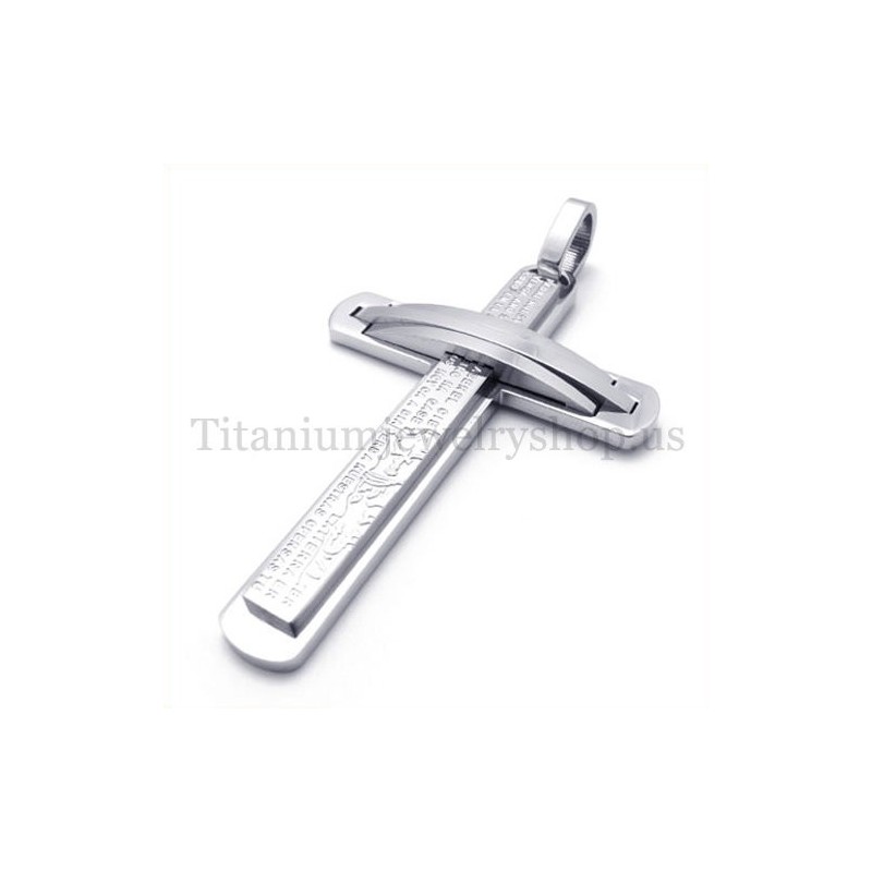 Colgante De Cruz De Titanio De Dos Capas De Plata Colgante De Cruz De Titanio De Dos Capas De Plata