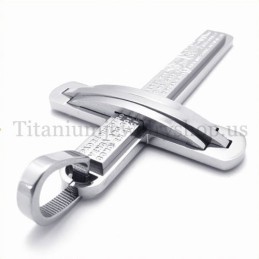 Colgante De Cruz De Titanio De Dos Capas De Plata