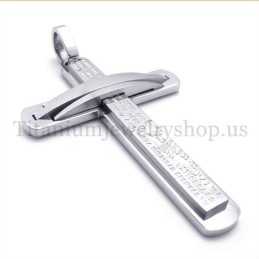 Colgante De Cruz De Titanio De Dos Capas De Plata