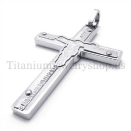 Colgante De Cruz De Titanio Con Jesús Tallado
