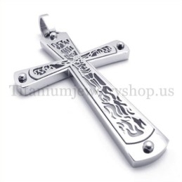 Colgante De Cruz De Titanio Con Diseño De Cruz Hueca Incrustada