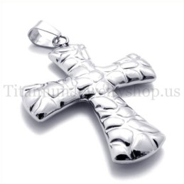 Colgante De Cruz De Titanio Con Diseño De Adoquines