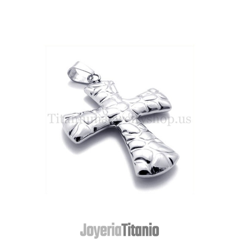 Colgante De Cruz De Titanio Con Diseño De Adoquines Colgante De Cruz De Titanio Con Diseño De Adoquines