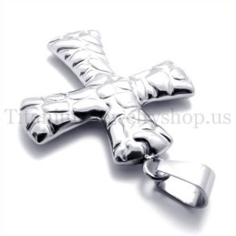 Colgante De Cruz De Titanio Con Diseño De Adoquines