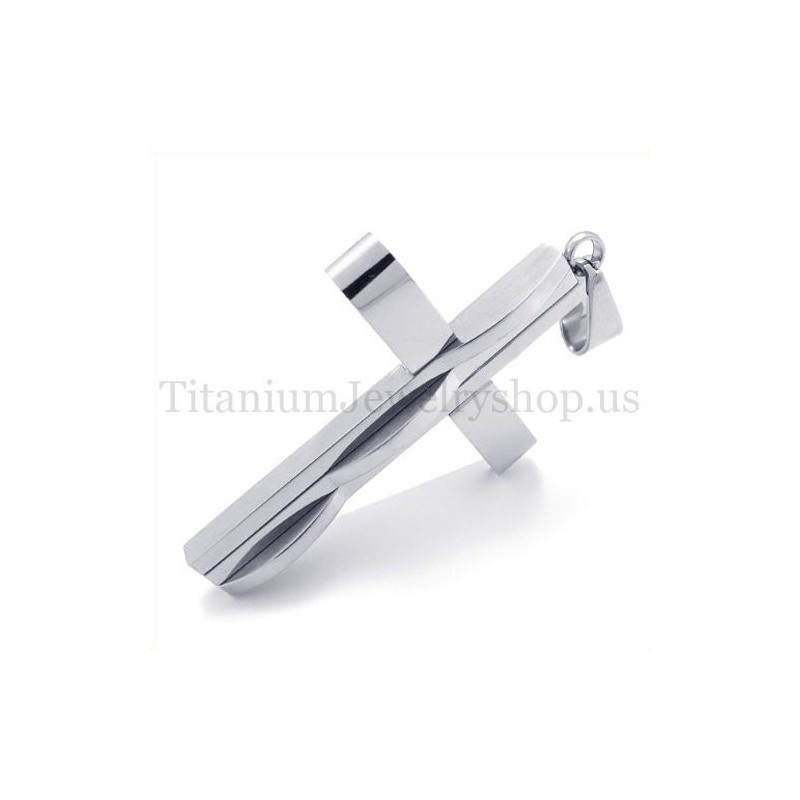 Colgante De Cruz De Titanio Para Hombre De Moda Plateada Colgante De Cruz De Titanio Para Hombre De Moda Plateada