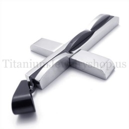Colgante De Cruz De Titanio Para Hombre De Moda Negra