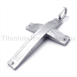 Colgante De Cruz De Titanio De Moda Súper Sucinto De Plata