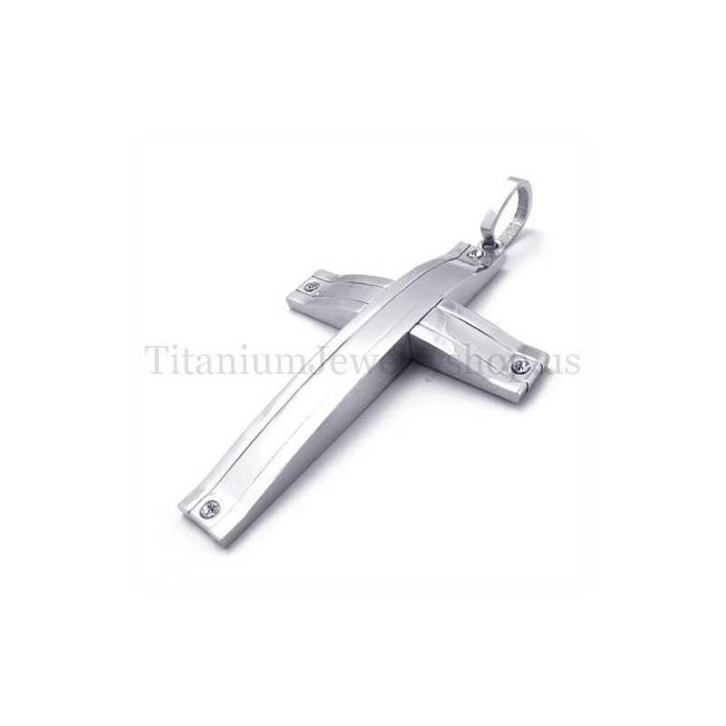 Colgante De Cruz De Titanio De Moda Súper Sucinto De Plata Colgante De Cruz De Titanio De Moda Súper Sucinto De Plata