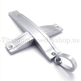 Colgante De Cruz De Titanio De Moda Súper Sucinto De Plata