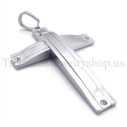 Colgante De Cruz De Titanio De Moda Súper Sucinto De Plata