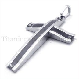 Colgante De Cruz De Titanio De Moda Súper Sucinto Negro