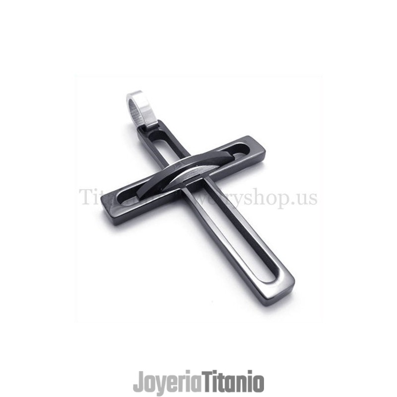 Colgante De Cruz De Titanio De Moda Para Hombre Noble Negro Colgante De Cruz De Titanio De Moda Para Hombre Noble Negro