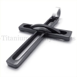 Colgante De Cruz De Titanio De Moda Para Hombre Noble Negro