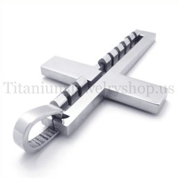 Colgante De Cruz De Titanio Con Diseño De Moda De Plata