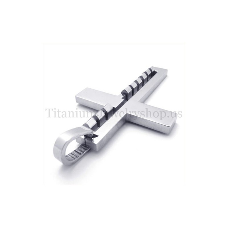Colgante De Cruz De Titanio Con Diseño De Moda De Plata