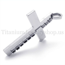 Colgante De Cruz De Titanio Con Diseño De Moda De Plata
