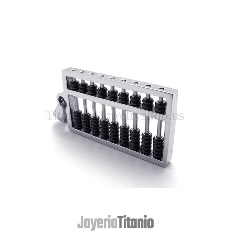 Colgante De Titanio Con Ábaco Negro Colgante De Titanio Con Ábaco Negro