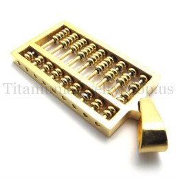 Colgante De Titanio Con Ábaco Dorado