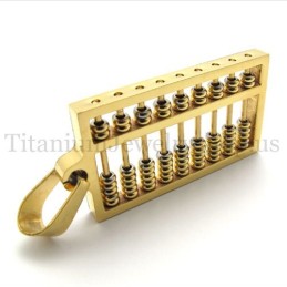 Colgante De Titanio Con Ábaco Dorado