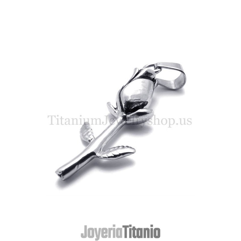 Hermoso Colgante De Titanio Rosa Plateado